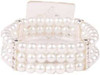 White pearl corsage bead bracelet with crystal accents 