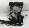 Black Lace Corsage Wristlet With Black Ribbon