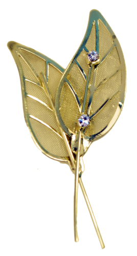 Gold and Crystal Filigree Leaves