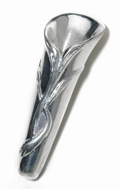Silver Boutonniere / Corsage holder with Calla Lily design 