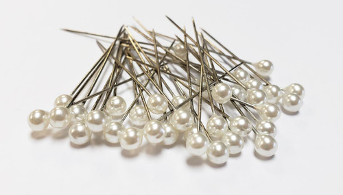 TCG Floral Premium Corsage Pin 2-in. White Pearl Round 144pcs