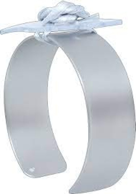 Matte Silver Cuff corsage bracelet 