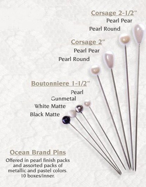 12 Packs: 40 ct. (480 total) 2 Black & White Corsage & Boutonniere Pins by  Loops & Threads™