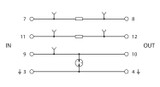 Elemento base de protección contra sobretensiones PT 1X2+F-BE