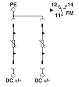 Descargador de sobretensiones modelo 2 VAL-SEC-T2-2+0-120DC-FM