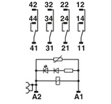 Módulo de relés RIF-2-RPT-LV-120AC/4X21