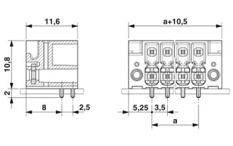 DMC 1,5/ 4-G1F-3,5-LR P20THR - Carcasa de base para placa de circuito impreso