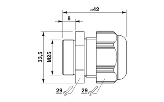 G-INS-M25-M68N-PNES-GY - Prensaestopas