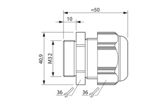 G-INS-M32-M68N-PNES-GY - Prensaestopas