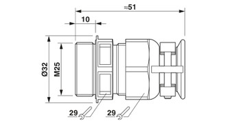 G-INTRO-M25-M68N-PEPDS-BK - Prensaestopas