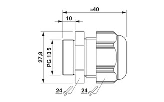 G-INS-PG13,5-M68N-PNES-LG - Prensaestopas