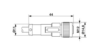 Cable para sensores/actuadores SAC-4P-5,0-PUR/M12FS