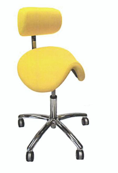The Royal Saddle Plus is a chair designed to be used in both sitting and standing positions. The saddle shape of the seat allows for (almost) full leg extension . This makes it easier to sit higher without having pressure on the thighs. The small lumbar support prevents flattening of the lower back, allows for optimal freedom of movement and stretching of the spine.     