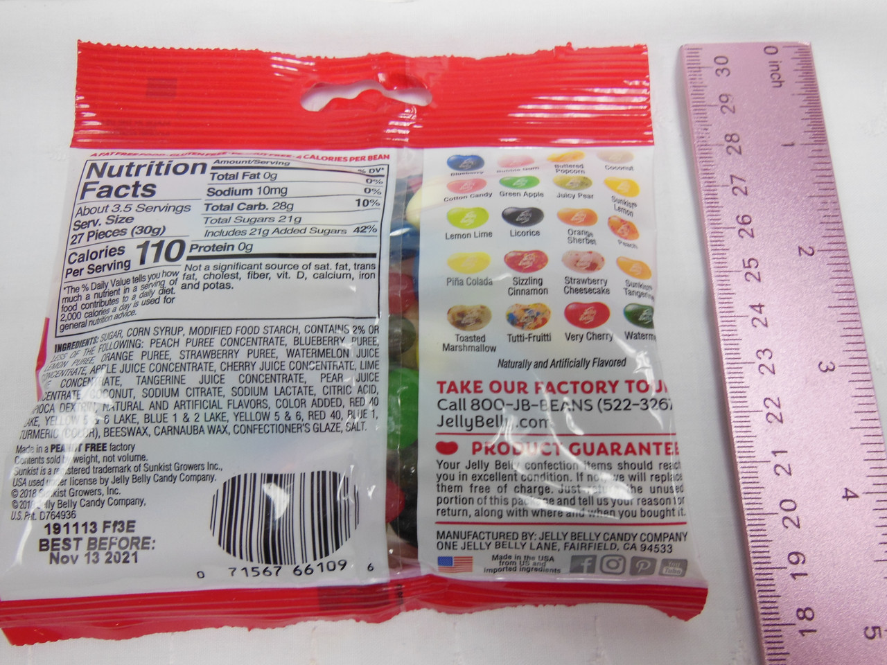 Jelly Belly 20 Flavors Jelly Beans 3.5oz (99g) Manufacturer's Bag