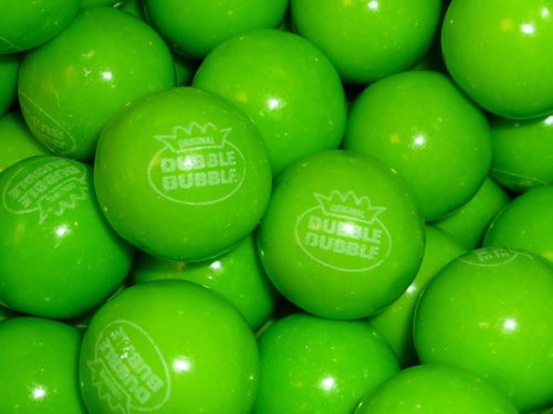green apple gum balls dubble bubble 1" 1 lb gumballs