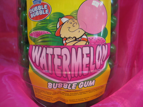 Watermelon Dubble Bubble Gum Gumballs 1"  1 lb (453g) 55 gumballs