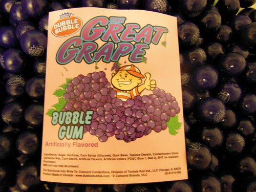 Grape Dubble Bubble Gum Balls 1"  1 lb 453g about 55 gumballs