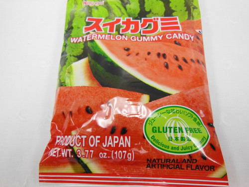 Watermelon Gummy Candy by Kasugai 3.77 oz bag