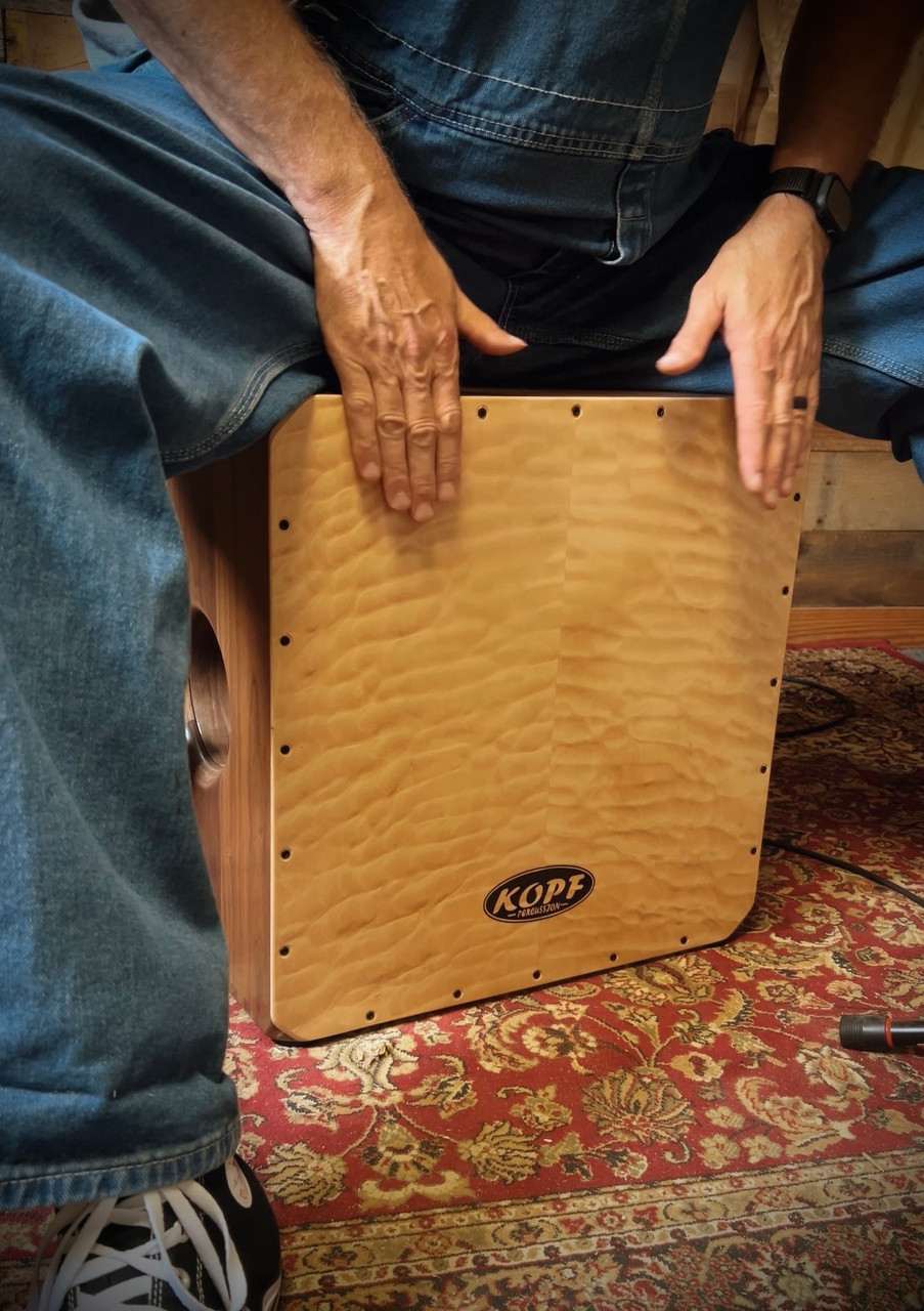 Walnut Bass Cajon with Quilted Maple Tapas | Kopf Percussion