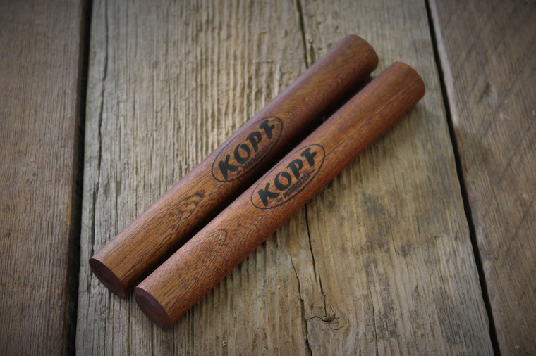 The Kopf Percussion Traditional Mahogany Claves are Genuinely Handcrafted from hand selected stock.