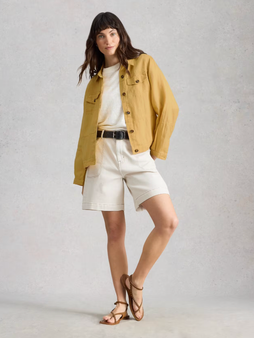 White Stuff Camille Linen Jacket light yellow Lamisaru