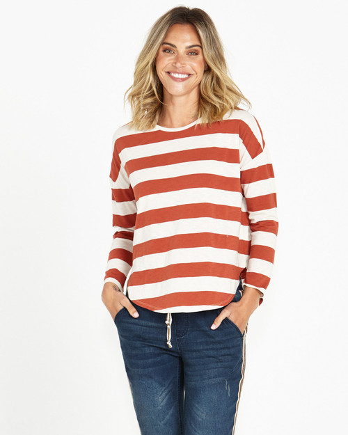 Betty_Basics_Jessie_Long_Sleeve_Tee _Dusty_Terracotta_Stripe_lamisaru 