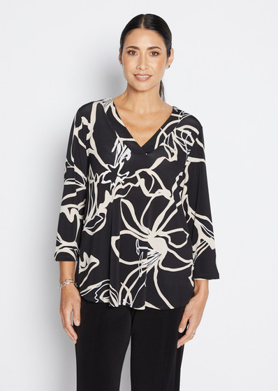 Philosophy_Issy_V-Neck_Top _Lotus_Print_lamisaru 