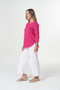 Goondiwindi 3/4 Sleeve Cotton Knit Jumper : Dark Navy, Azure Blue, Electric Pink , Poinsetta