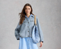 White Stuff Camille Linen Jacket blue Chambray Lamisaru