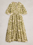 White Stuff Fern Linen Blend Midi Dress