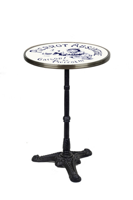 Pierrot Table Bistrot, 51 cm de Diamètre, Bord Laiton