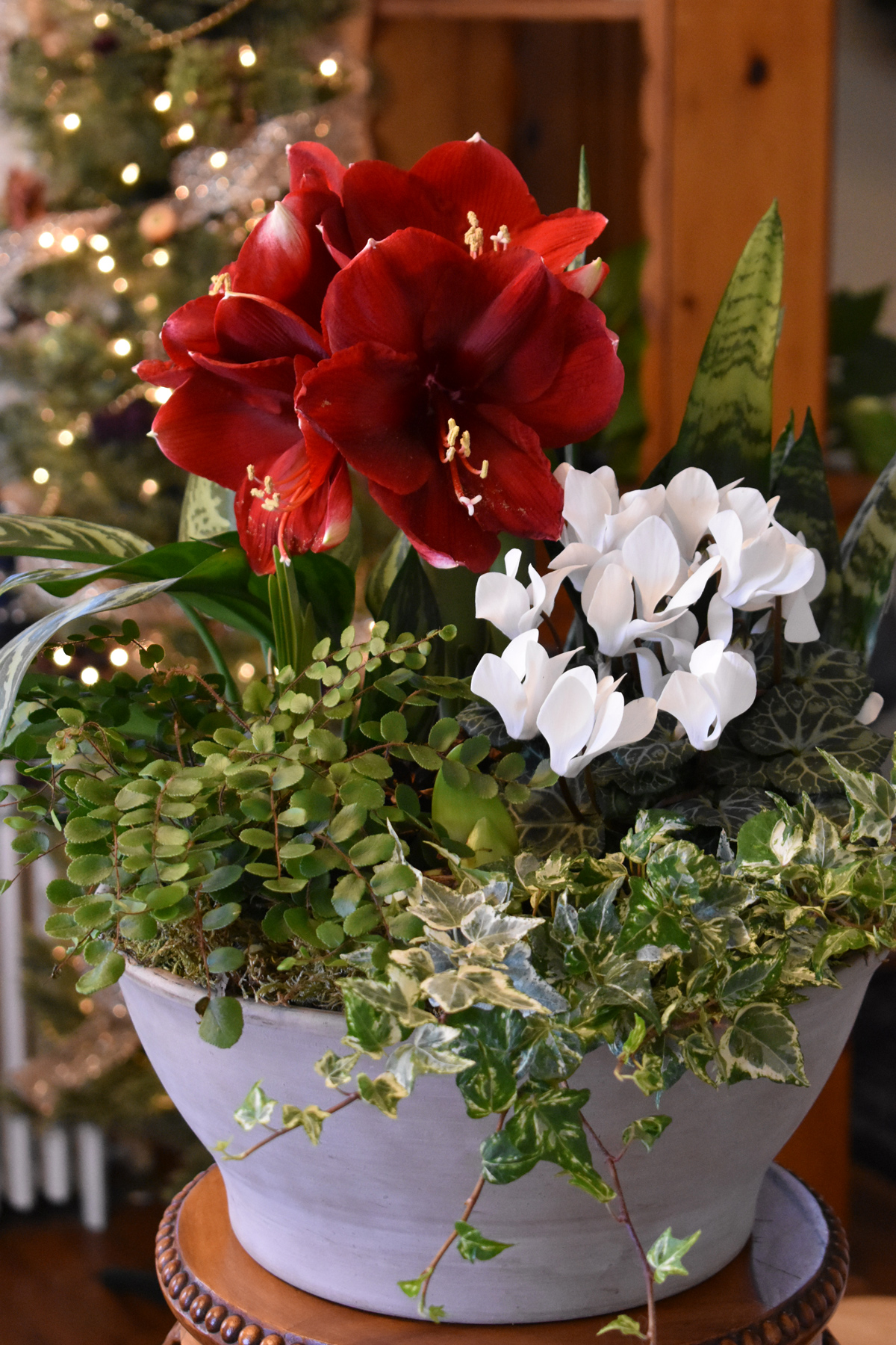 Artificial Red Amaryllis, Artificial Holiday Flowers