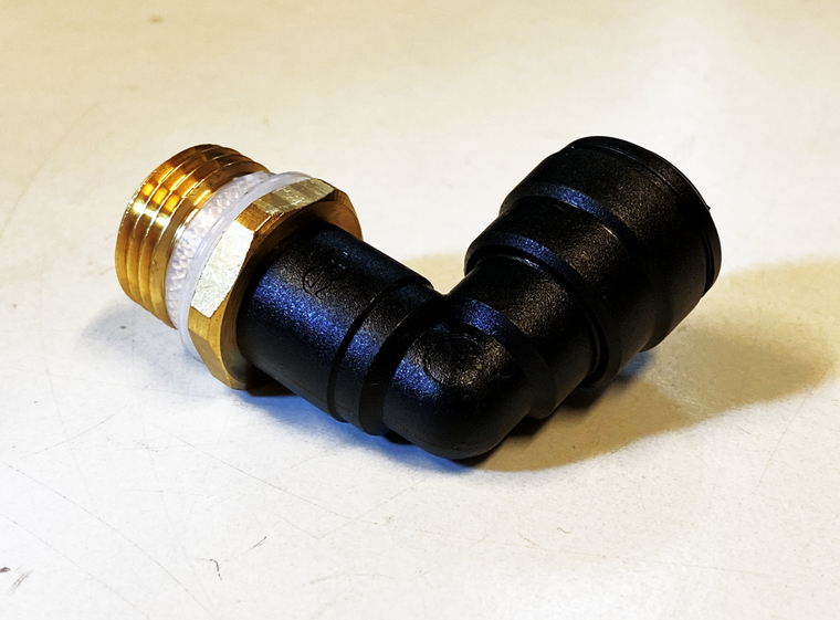 1/2" Brass Male Adapter With 12mm Plastic Elbow John Guest