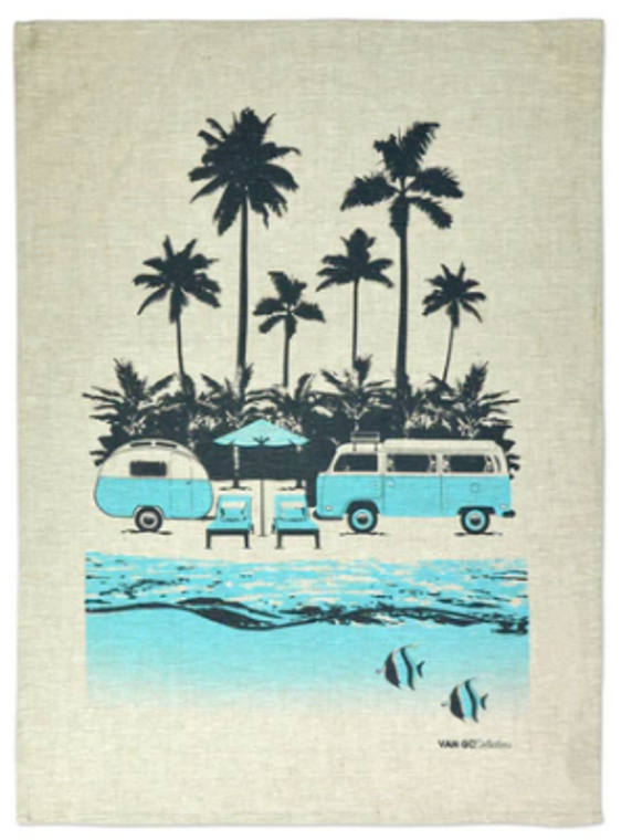 Van Go French Linen Tea Towel Hippy Days Collection