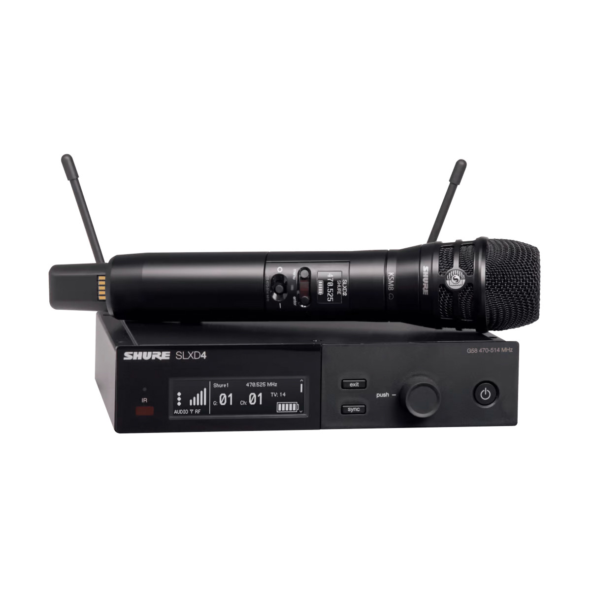 SHURE KSM8 カプセルのみ SLXD4マイクヘッド 動作確認済　値下げ可 SHURE KSM8 Dualdyne ブラッシュド・ニッケル アンプ用スタンド