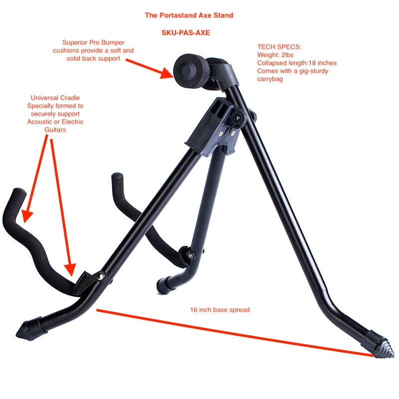 Portastand AXE Stand - Compact Universal Guitar Stand with Bag