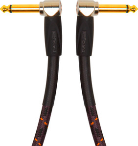 Roland Gold Series Instrument Cable - 1ft Instrument Cable, Angled/Angled 1/4" Jack