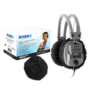 Hamilton Buhl HygenX Sanitary, Disposable Ear Cushion Covers for 4.5" Deluxe-Sized Headphones and Headsets, 50 Pairs – Black Hamilton Buhl HygenX Sanitary, Disposable Ear Cushion Covers for 4.5" Deluxe-Sized Headphones and Headsets, 50 Pairs – Black