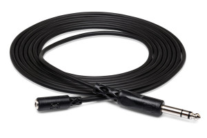 Hosa MHE-310 - Headphone Adapter Cable - 3.5 mm TRS to 1/4 in TRS, 10 ft