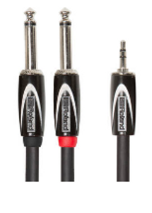 Roland Black Series 5ft / 1.5m Interconnect Cable, 3.5mm TRS-Dual 1/4", Y Cable