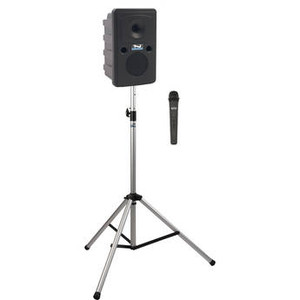 Anchor Audio GG2-System X1-H- AnchorLINK, and one wireless handheld microphone and one speaker stand