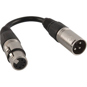 Chauvet DMX5F3M - DMX Cable Adapter - 5-pin Female to 3-pin Male, 6 in