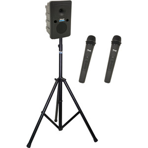 Anchor Audio GG2-System X2-HH-AnchorAIR and AnchorLINK, and two wireless handheld microphones and one speaker stand