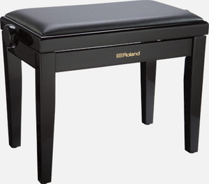 Roland RPB-200PE- Single Piano Bench, No Storage, Vinyl Seat, Polished Ebony