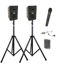 Anchor Audio GG2-AirFlex XR2-HHBM - Go Getter 2 Pair, AnchorAIR and AnchorLINK, and one wireless handheld microphone and one wireless belt pack transmitter with headband microphone and two speaker stands