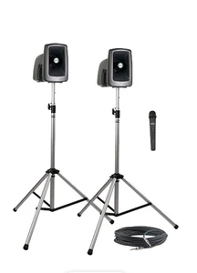 Anchor Audio MegaVox 2 COMP1-WH - Pair, AnchorLINK, 1 wireless handheld microphone, 2 speaker stands, 1 companion speaker and cable