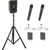 Anchor Audio GG2-System 4-HHCM- AnchorLINK, and two wireless handheld microphones, two wireless belt pack transmitters with collar microphones, and one speaker stand