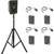 Anchor Audio GG2-System X4-LM-AnchorAIR and AnchorLINK, four wireless belt pack transmitters with lapel microphones, and one speaker stand