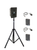 Anchor Audio GG2-System X2-LM-AnchorAIR and AnchorLINK, two wireless belt pack transmitters with lapel microphones, and one speaker stand