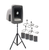 Anchor Audio MegaVox 2 System 4 - CM- AnchorLINK, 4 wireless beltpack transmitters with collar microphones, and 1 speaker stand